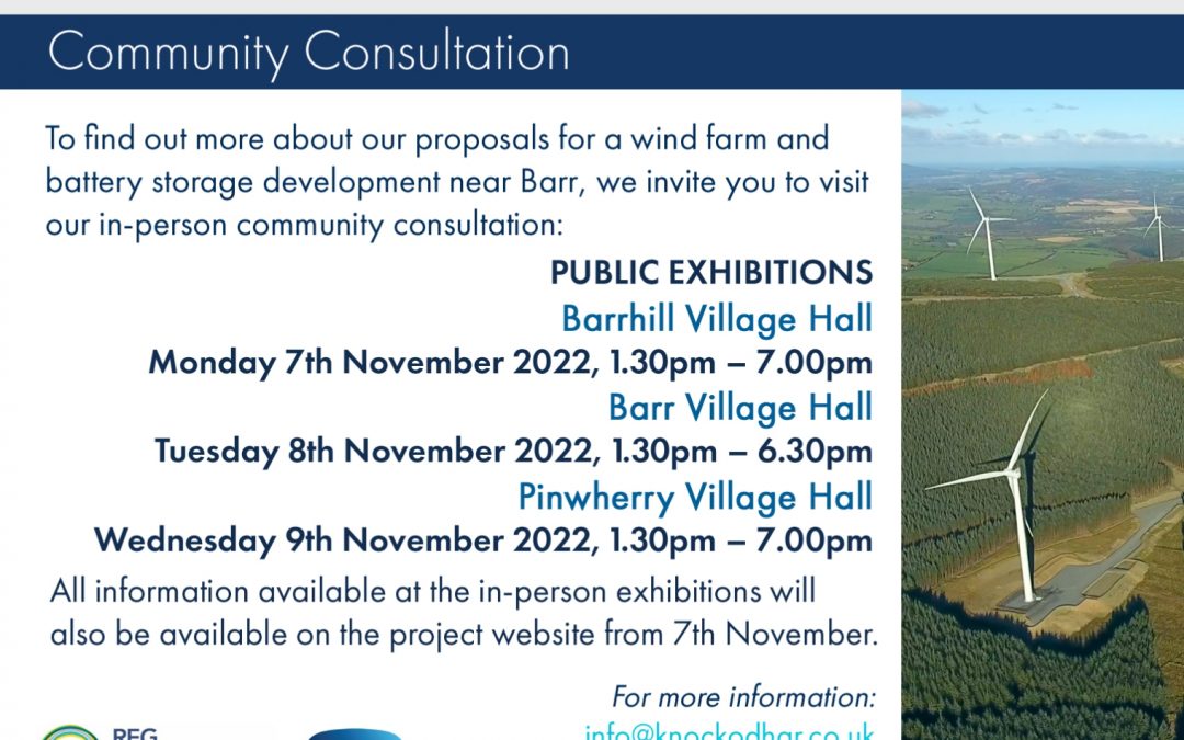 Knockodhar Wind Farm – Public Meeting 9th November